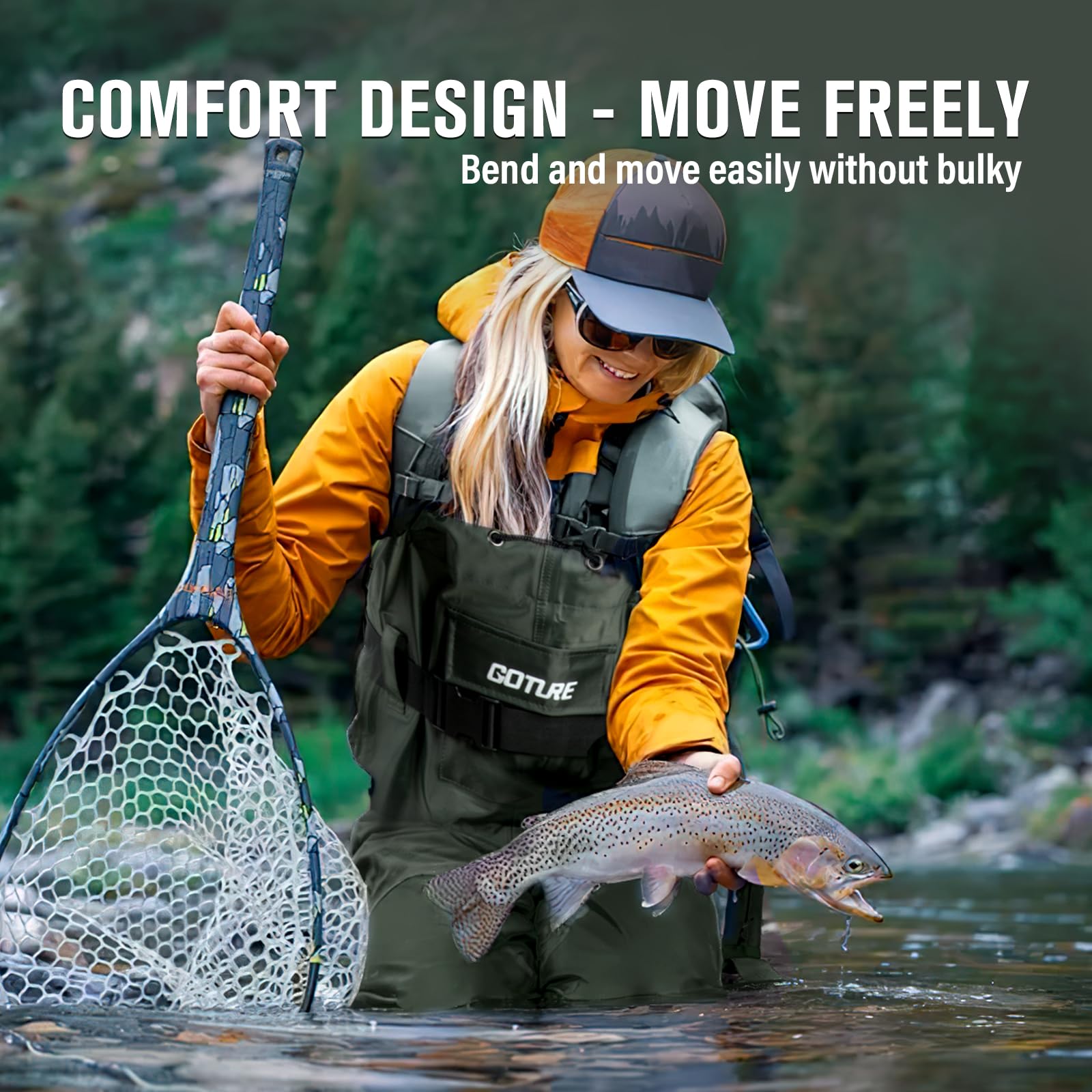 Fishing Waders - Легкие вейдерсы Goture с интегрированными сапогами,